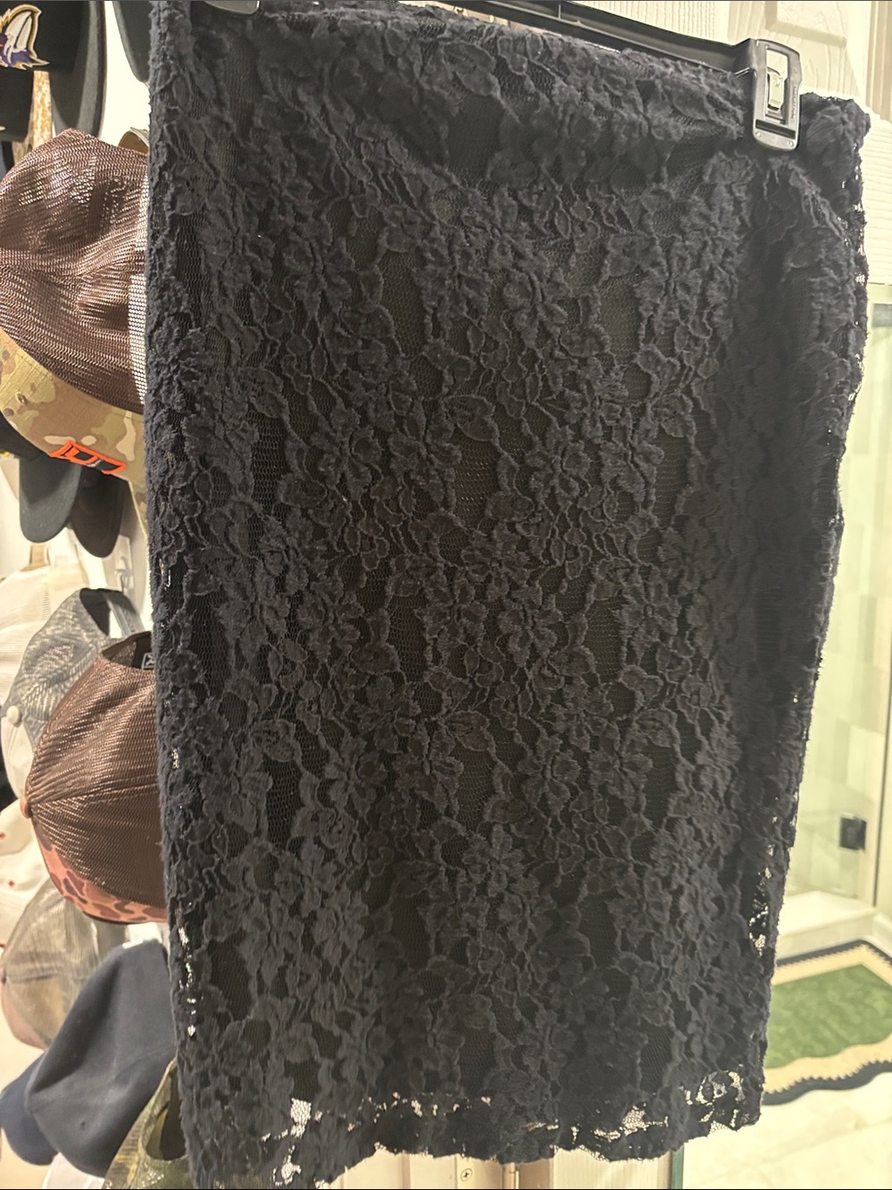 Xhilaration Black Lace Pencil Skirt